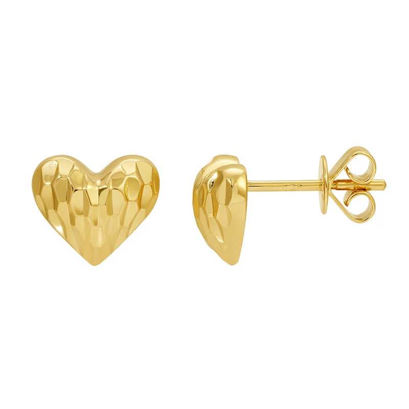 angel wings ladies earrings-ALLY FLUTED HEART STUD EARRINGS