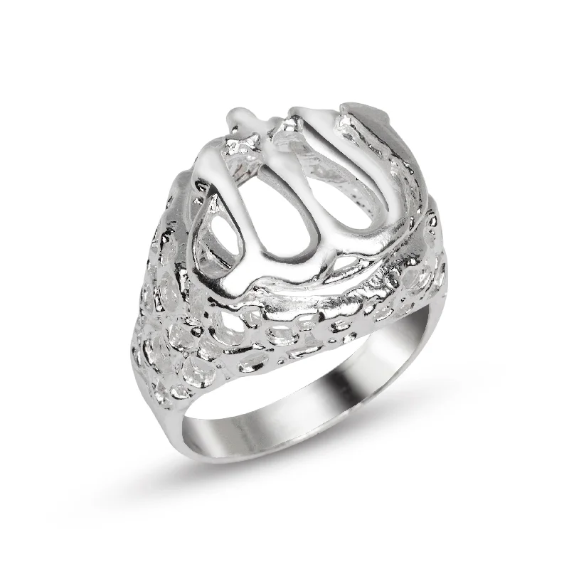 open band ladies ring-Men Islam Muslim Allah .925 Sterling Silver Ring Gift for Him