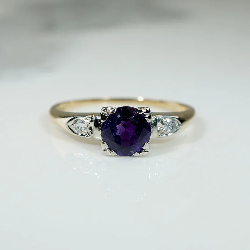 vintage-inspired ladies engagement rings-Purple Passion Amethyst Engagement Ring