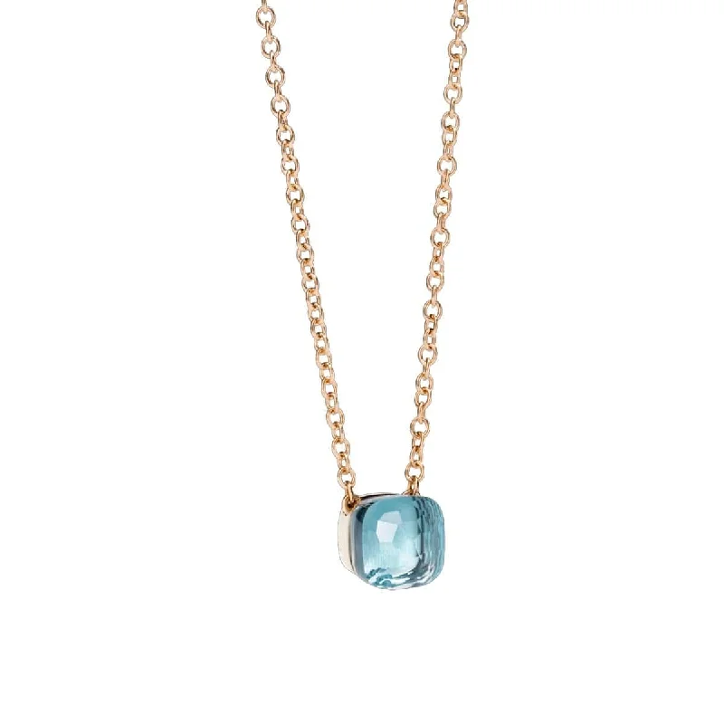 infinity love ladies necklace-Sky Blue Topaz Nudo Petit Necklace