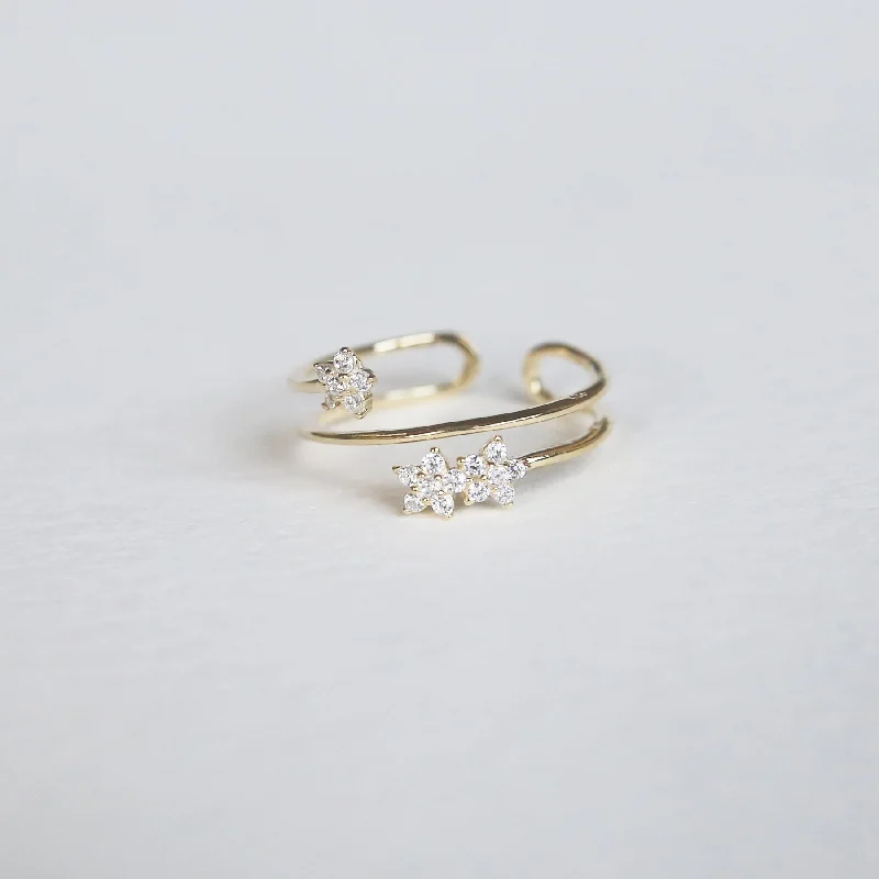 eternity band ladies ring-Flower Ring