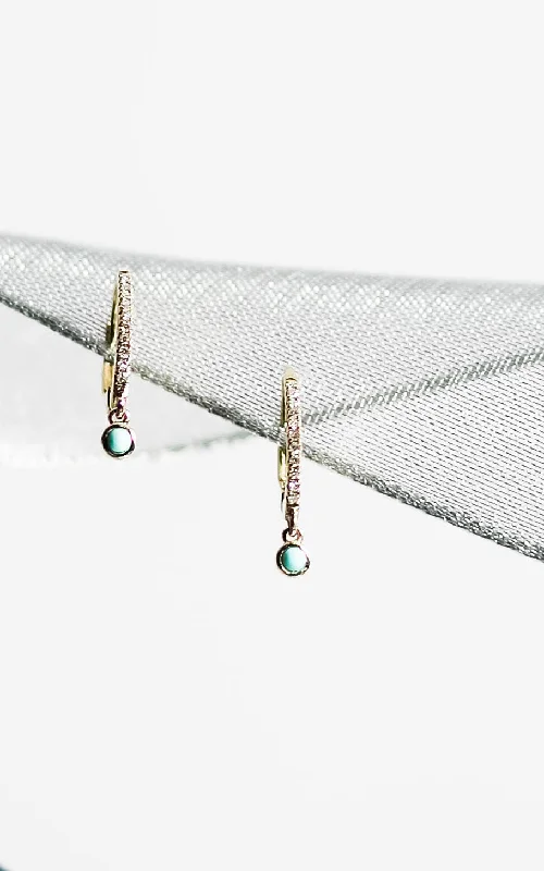 fine gold ladies earrings-TESSA TURQUOISE DROP EARRINGS