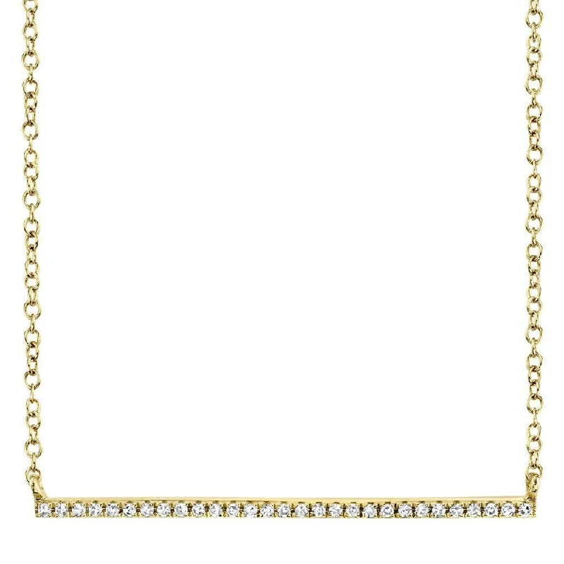 layered chain ladies necklace-Pave Bar Necklace