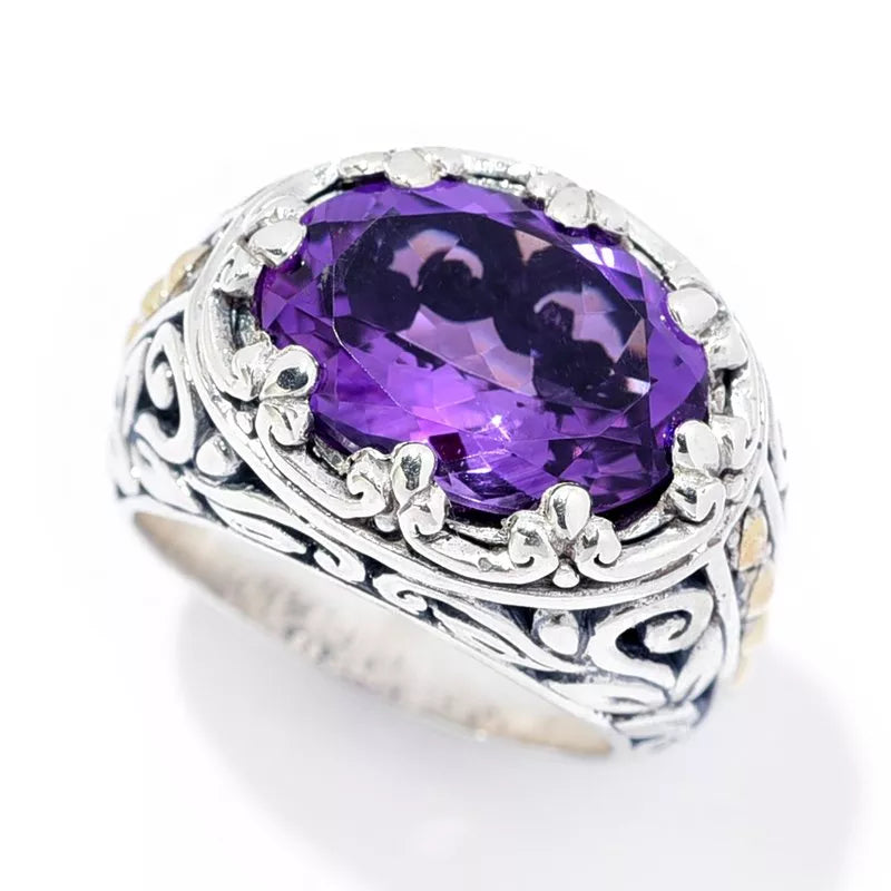 minimalist stacking ladies ring-Sayan Ring- Amethyst