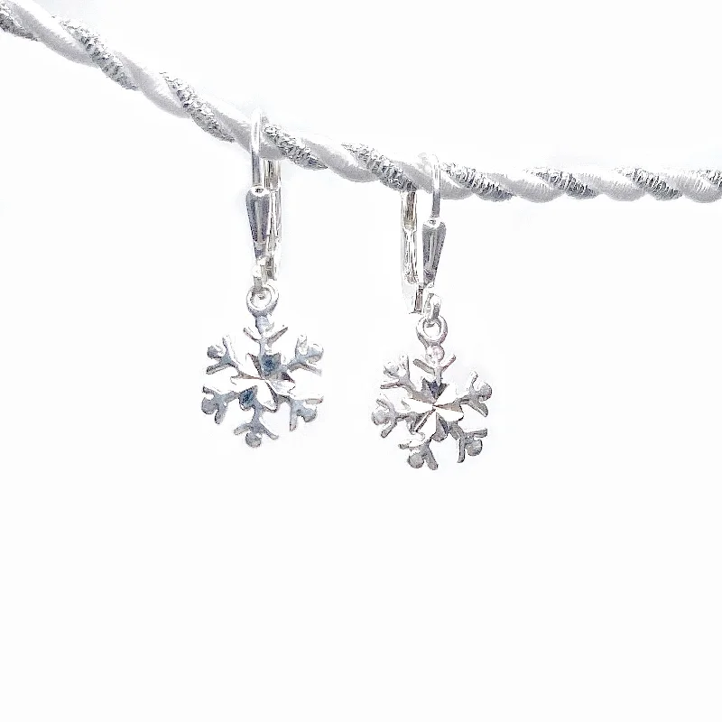 stud ladies earrings-Twinkle Silver Snowflake Earrings