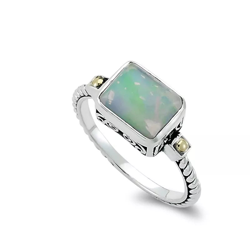 silver ladies ring-Eirini Ring- Opal