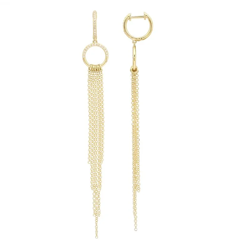 onyx stone ladies earrings-CLEO  CHAIN TASSEL DROP EARRINGS