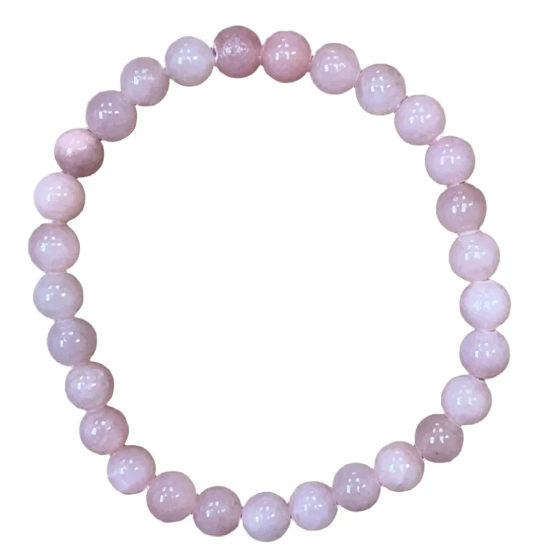 stackable layering ladies bracelets & bangles-Peony Pink Jade 6mm Bracelet