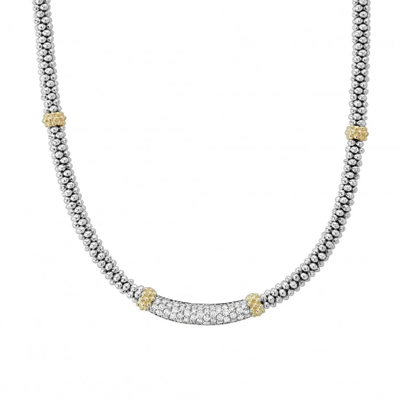 oval moonstone ladies necklace-Diamond Caviar Necklace