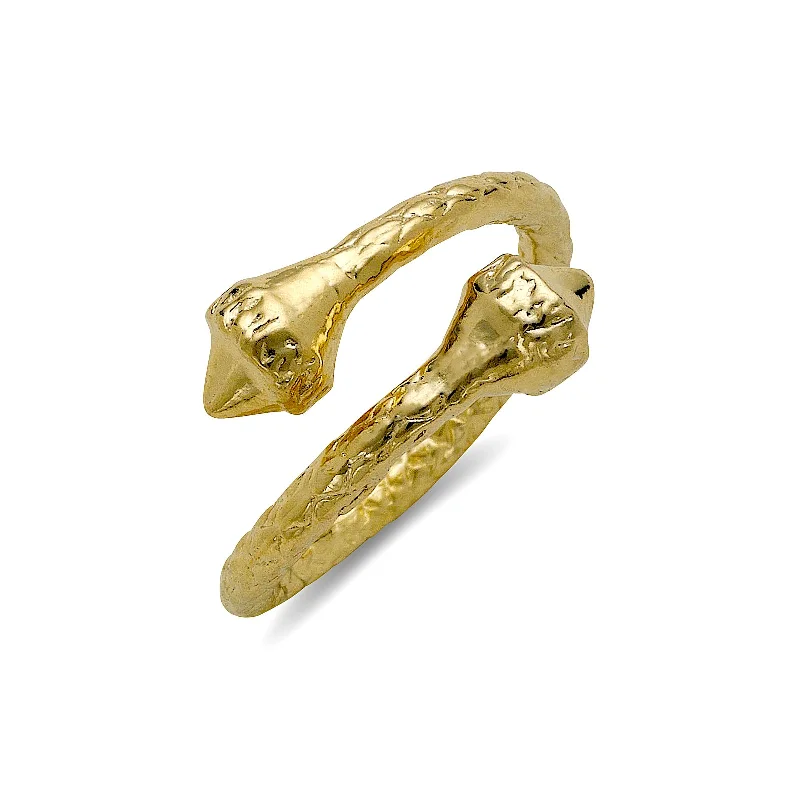 silver-plated ladies ring-Better Jewelry Elegant pointed ends 10K Yellow Gold West Indian Ring