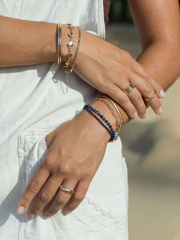 everyday wear ladies bracelets & bangles-Tiny Lapis Lazuli Bracelet - Hokuao