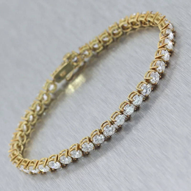 rose quartz ladies bracelets & bangles-18k Yellow Gold 10ctw Diamond Tennis Bracelet