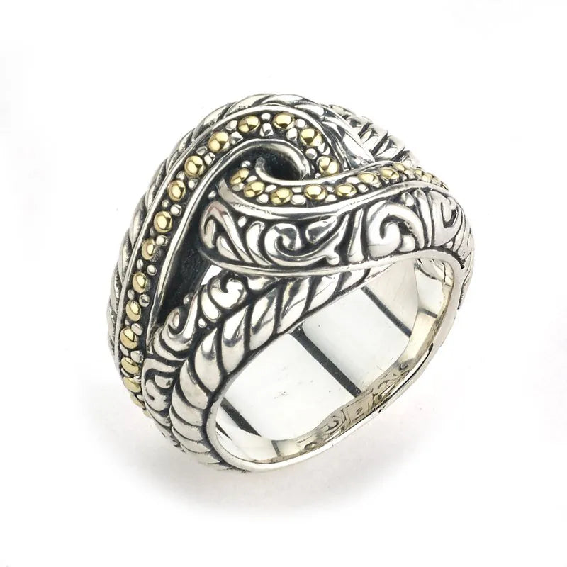 aquamarine ladies ring-Balinese Loop Ring