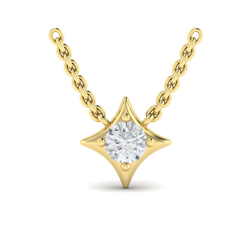 dragonfly charm ladies necklace-Vlora Estrella 14k Yellow Gold and Diamond Necklace VP60224Y