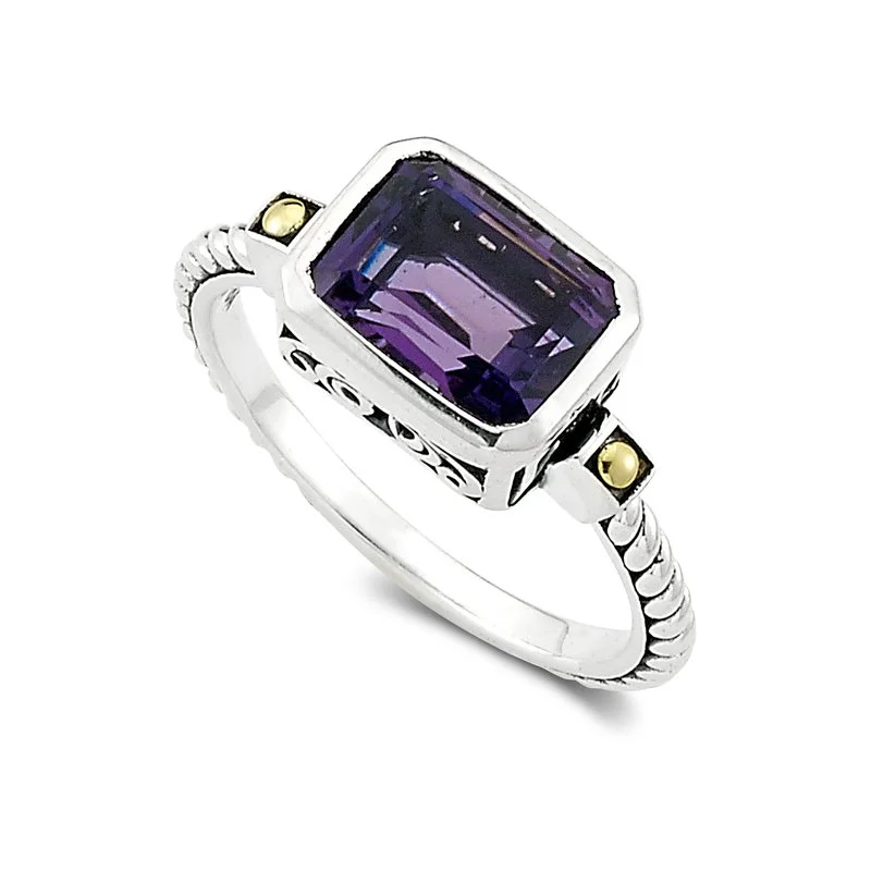 gothic style ladies ring-Eirini Ring- Amethyst