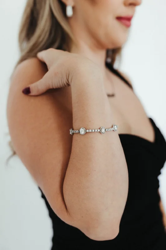 summer beach ladies bracelets & bangles-Lady Antoinette .925 Sterling Silver Moissanite Bracelet