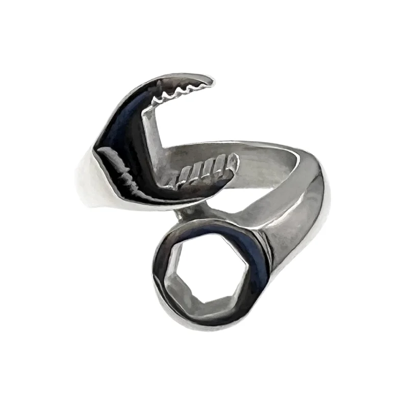 sterling silver ladies ring-Stainless Steel Wrench Ring / SCR0237