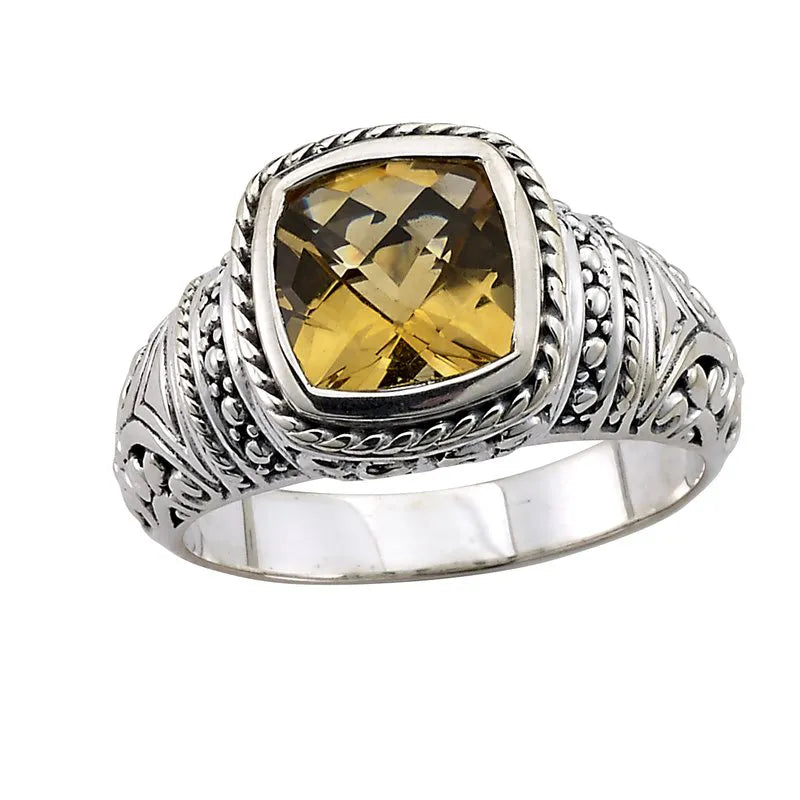 heart charm ladies ring-Honesty Ring- Citrine