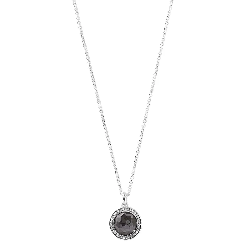 gemstone ladies necklace-Mini Necklace in Hematite Doublet