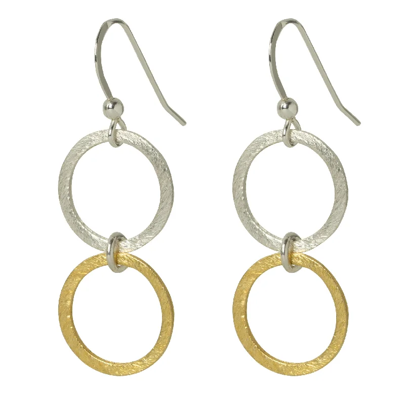 stackable layering ladies earrings-Duo Eternity Circle Earrings