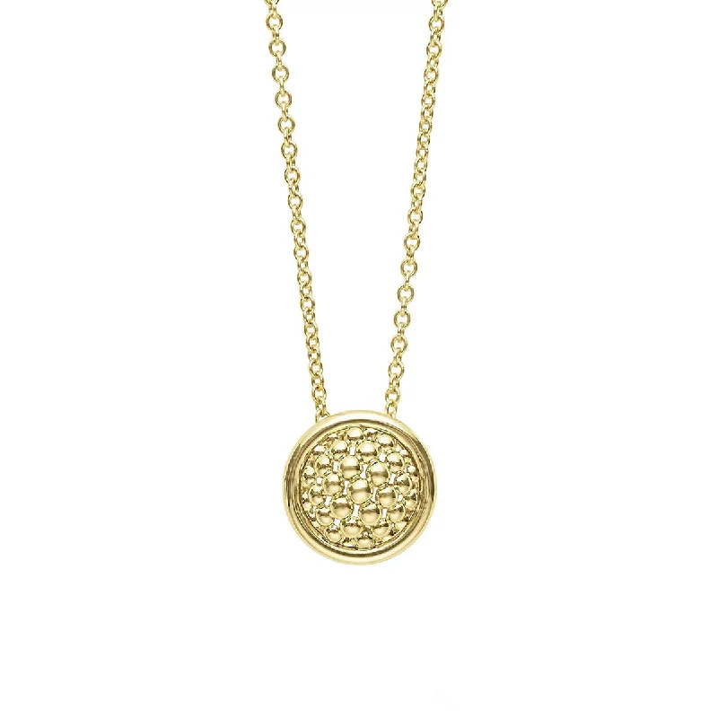 adjustable ladies necklace-18K Gold Circle Pendant Necklace