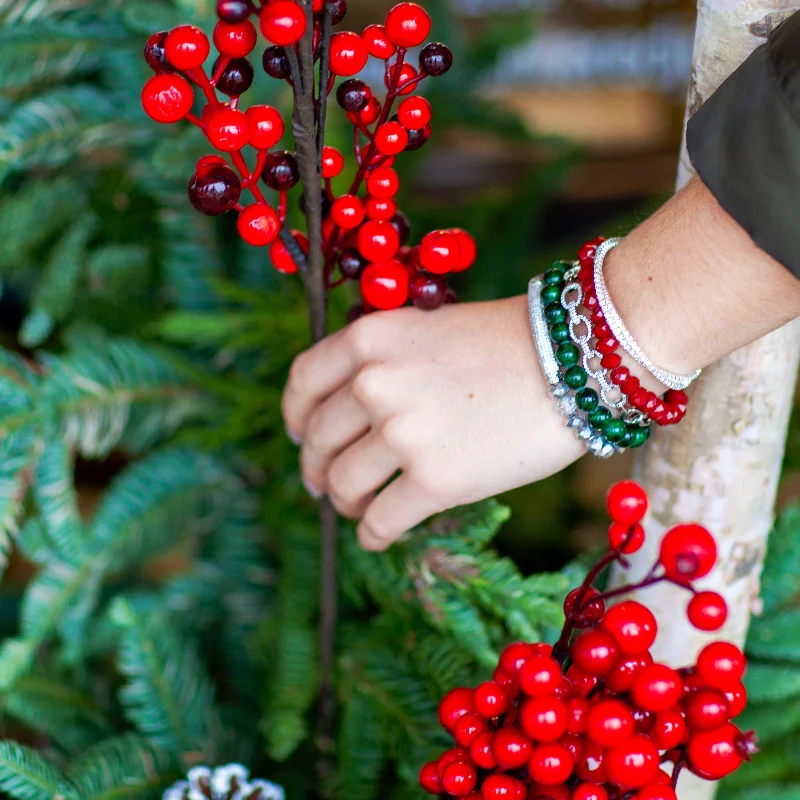 star charm ladies bracelets & bangles-Winter Holiday Bracelet Stack