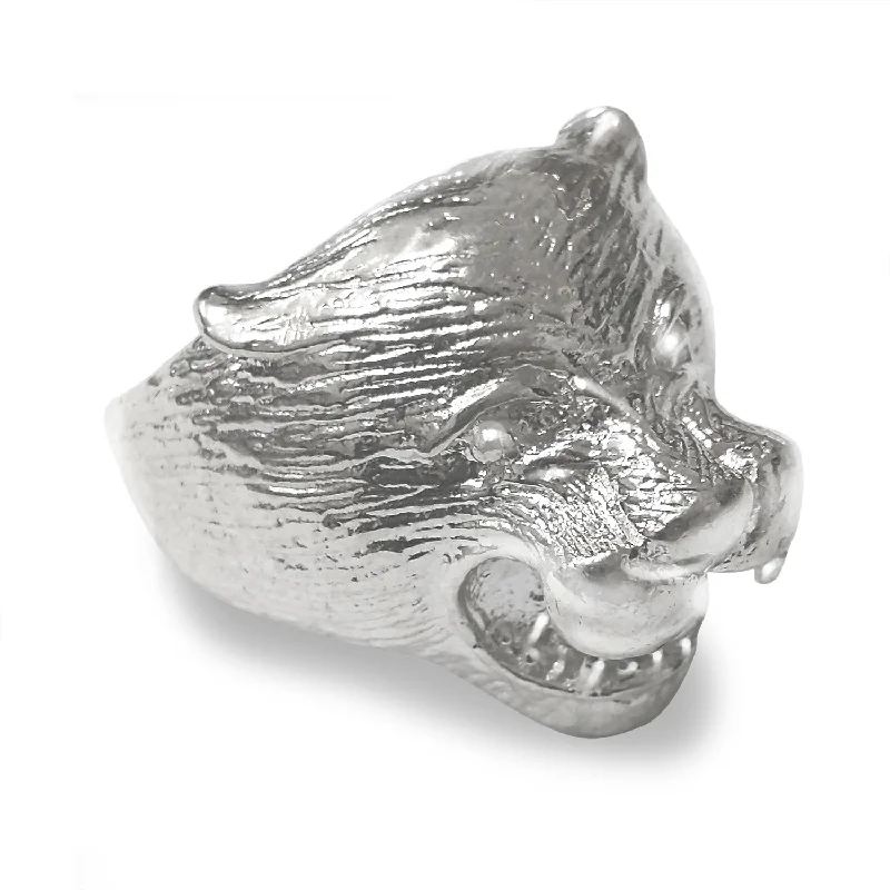 marquise cut ladies ring-Better Jewelry Sterling Silver Panther Head  Men's Ring