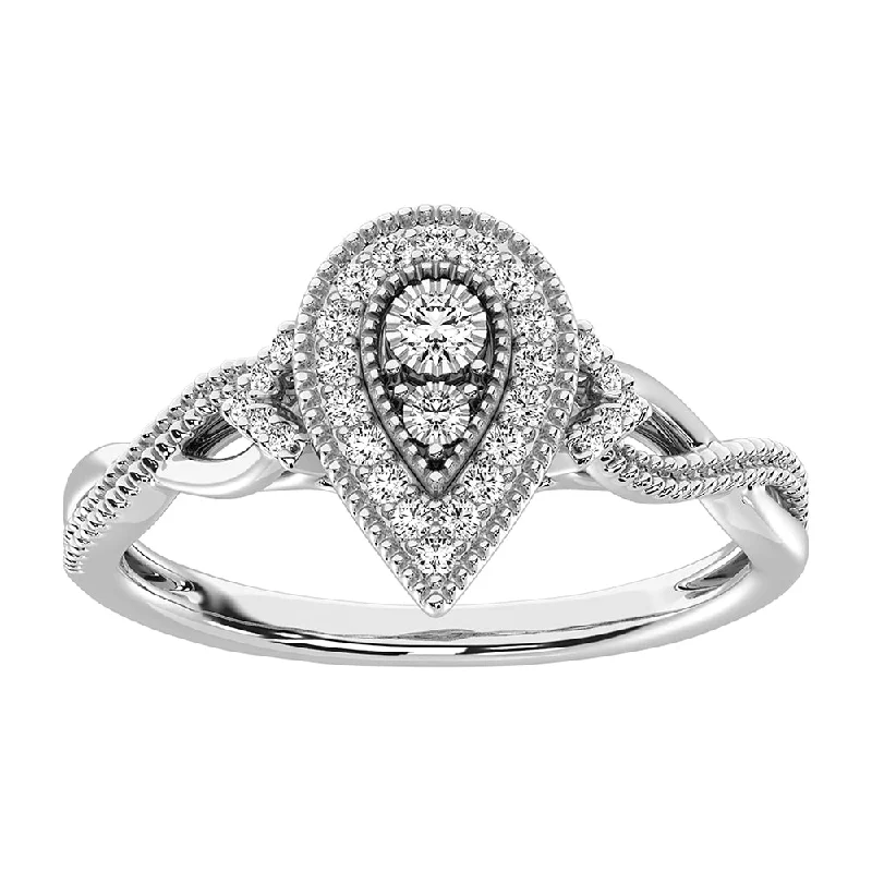 white gold ladies ring-10K White Gold 1/5 Ct.Tw. Diamond Promise Ring