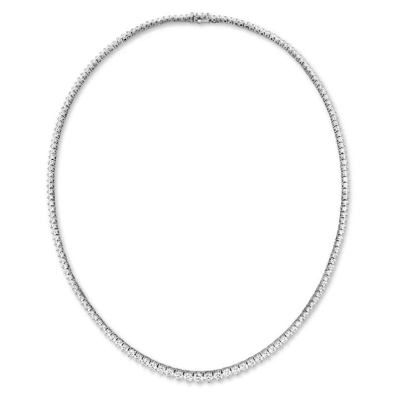 celestial moonstone ladies necklace-Graduated Diamond Line Necklace