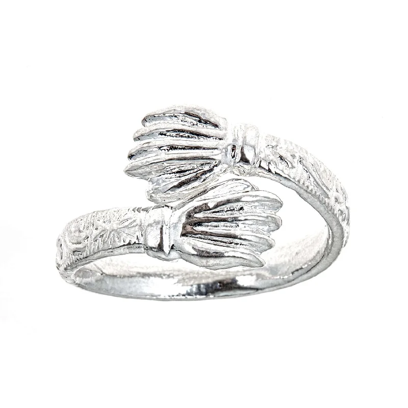 diamond ladies ring-Better Jewelry Flat Fist Ends .925 Sterling Silver West Indian Style Ring