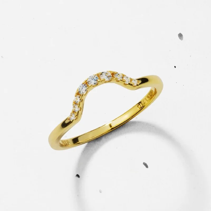 luxury ladies ring-Pavé Horseshoe | Stacking Ring