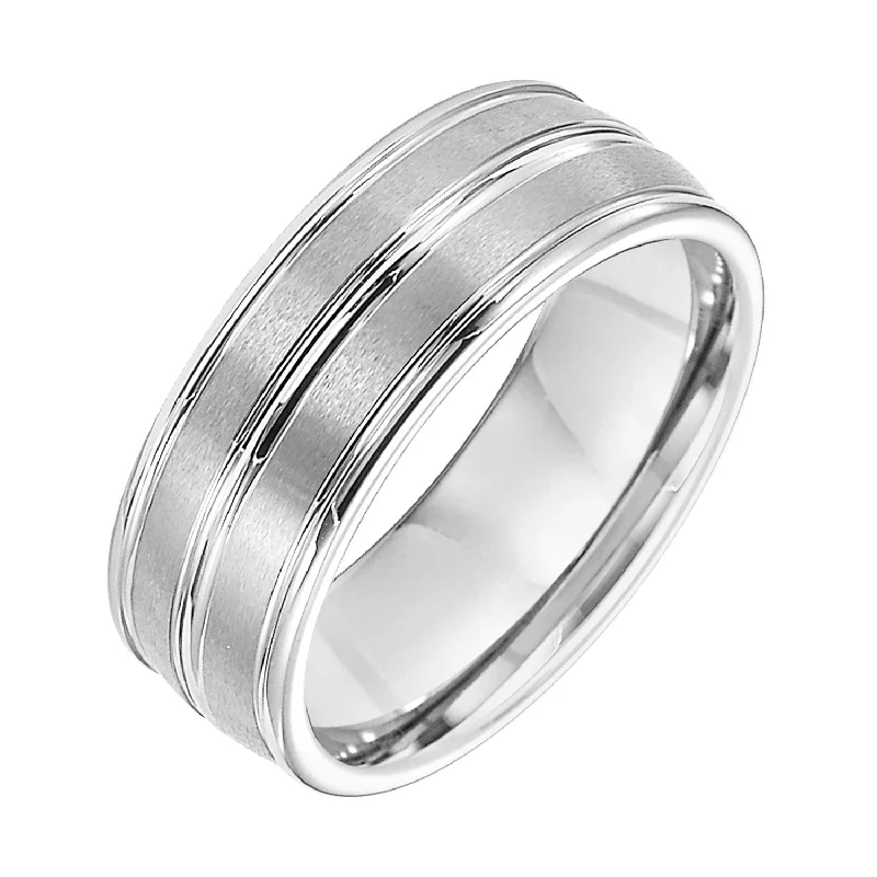 zodiac sign ladies ring-Gent's Grey Tungsten Wedding Band Size 10