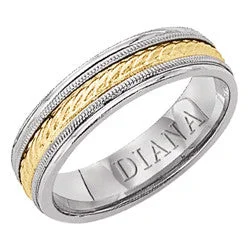 celestial-themed ladies ring-14K Tutone Fancy Wedding Band, 5mm