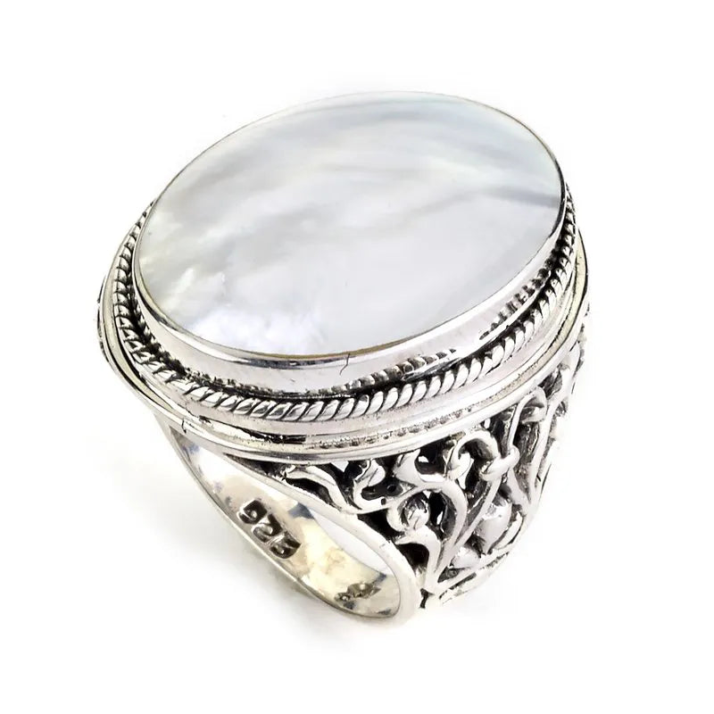 adjustable open ladies ring-Ascension Ring- Mother Of Pearl