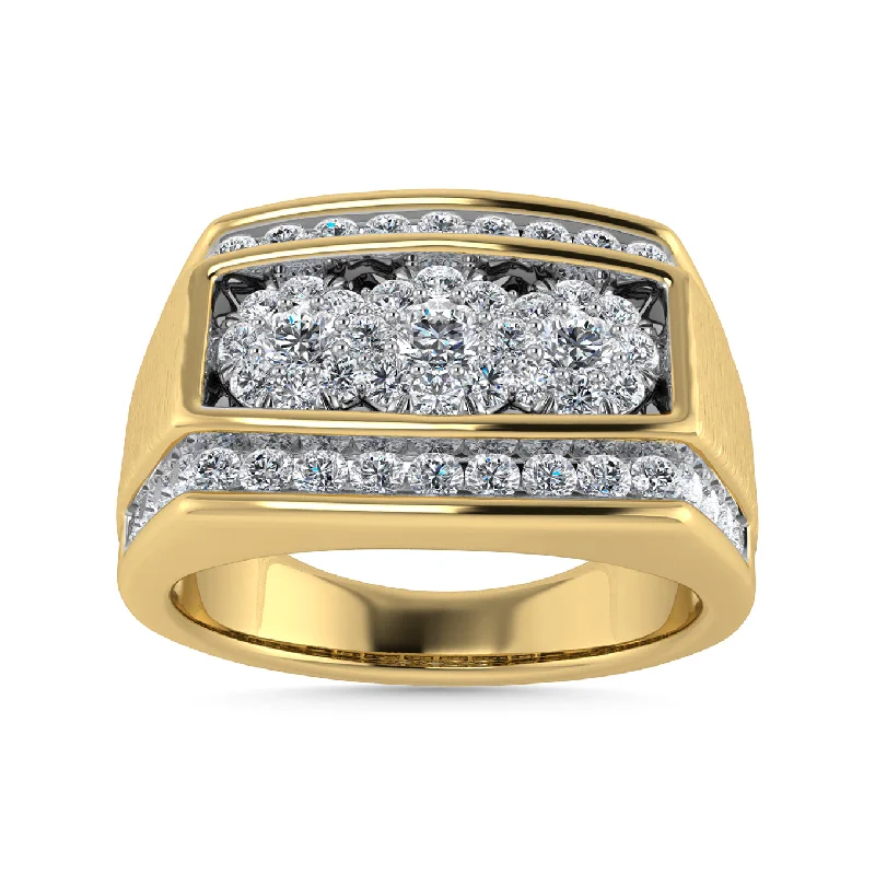 white gold ladies ring-Diamond 1 Ct.Tw. Mens Ring in 14K Yellow Gold