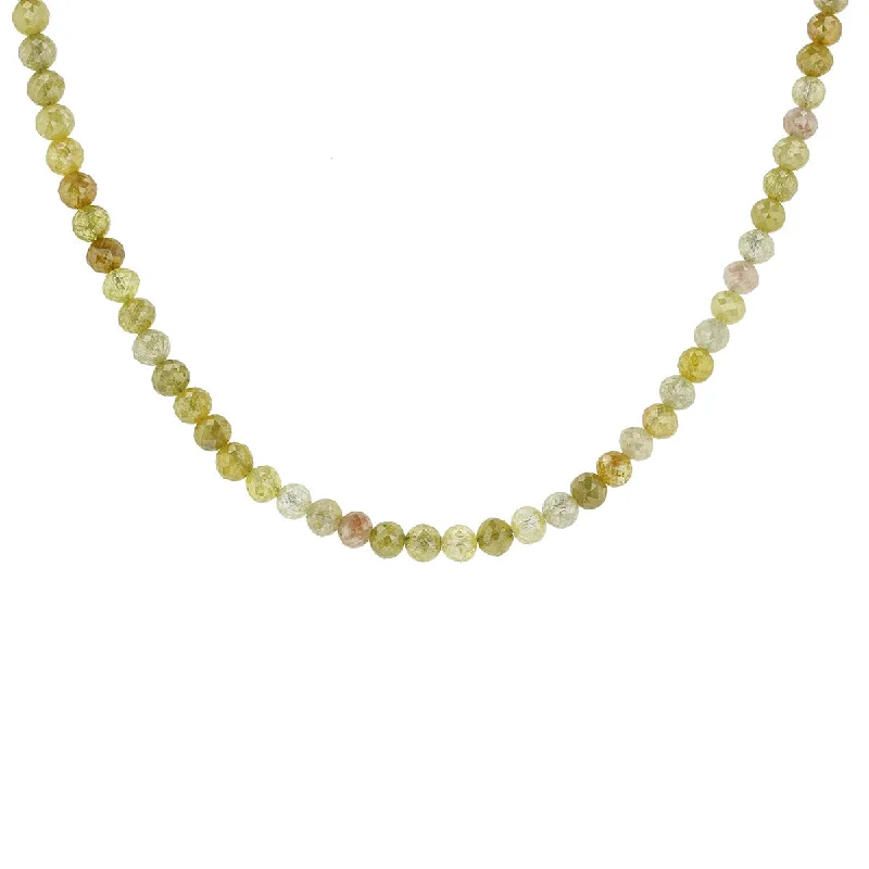 diamond cluster pendant ladies necklace-Yellow Ice Crystal Diamond Bead Necklace