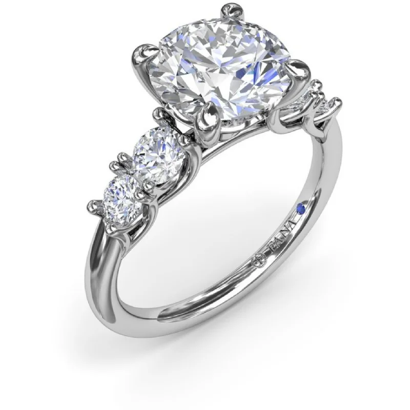 romantic infinity ladies engagement rings-Fana 14K White Gold 5 Stone Diamond Engagement Ring