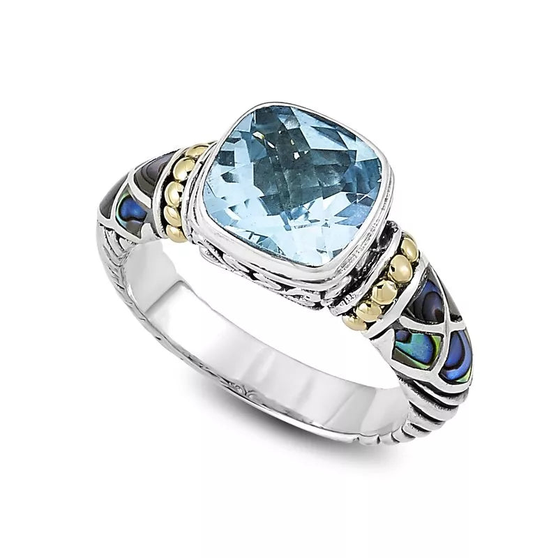 cocktail ladies ring-Rak Ring- Blue Topaz