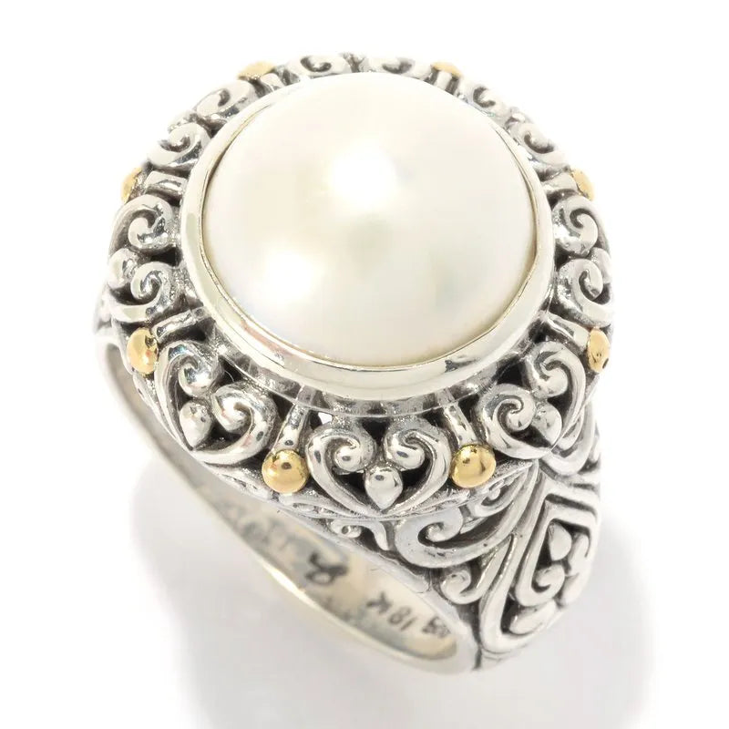 elegant ladies ring-Lorelei Ring- White Pearl