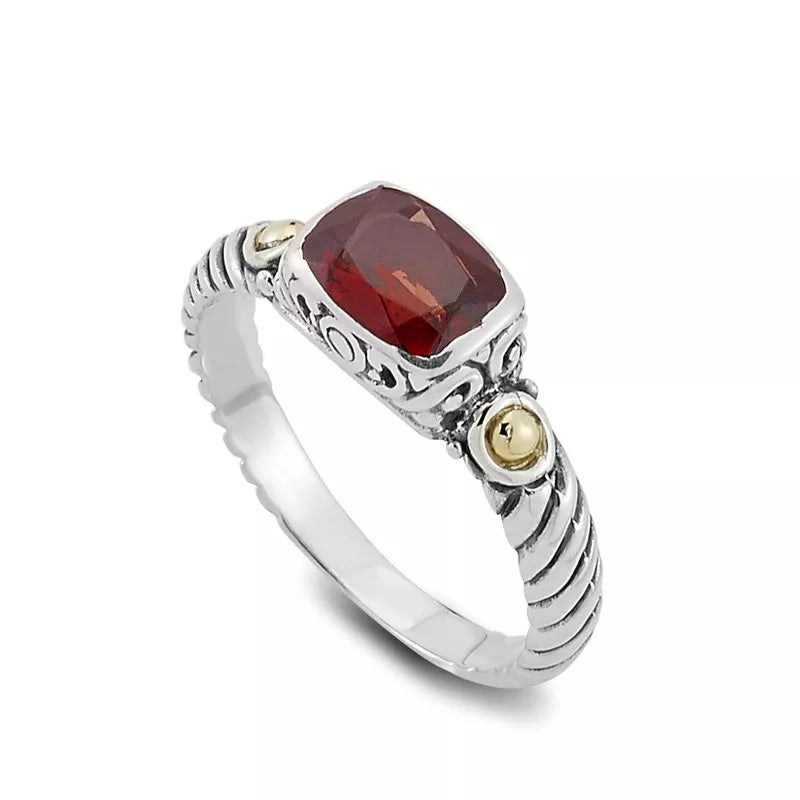 opal ladies ring-Gede Ring- Garnet