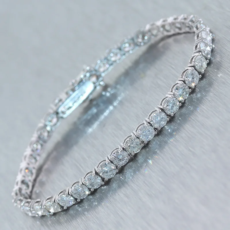 minimalist circle ladies bracelets & bangles-14k White Gold 12.8ctw Diamond Tennis Bracelet