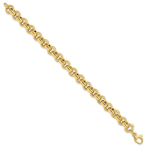 diamond heart ladies necklace-14k Yellow Gold Rolo Link Necklace 18 inches LF839-18