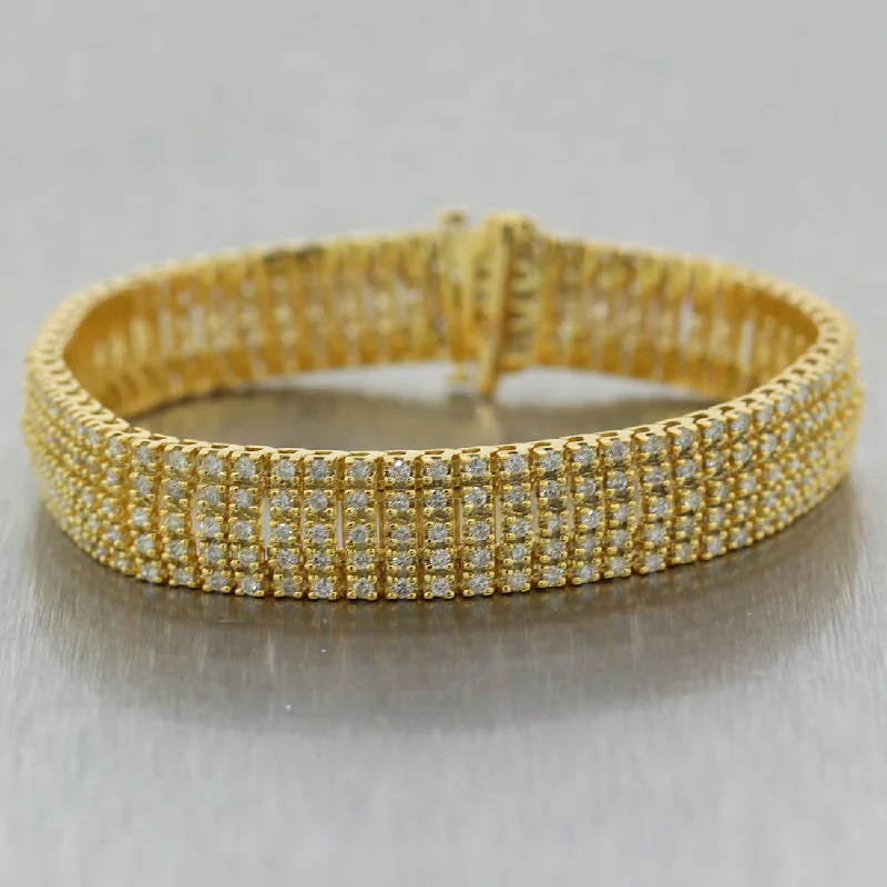 ruby ladies bracelets & bangles-Modern 14k Yellow Gold 3.50ctw Multi Diamond Bracelet