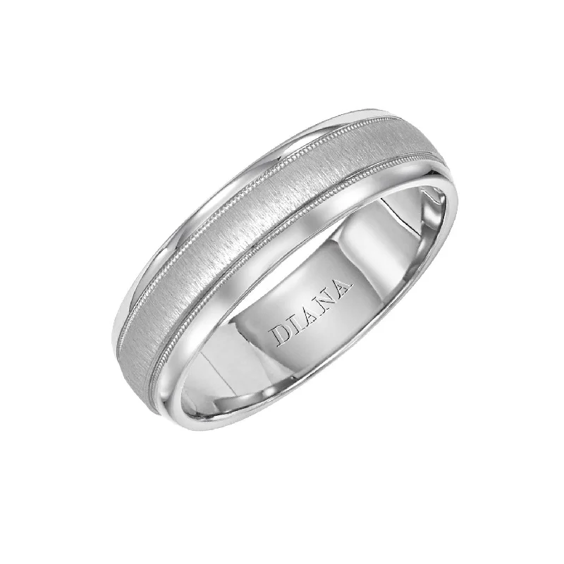 double-band ladies ring-6mm Cf Men's Wedding Band, 14Kt White Gold, Size 10