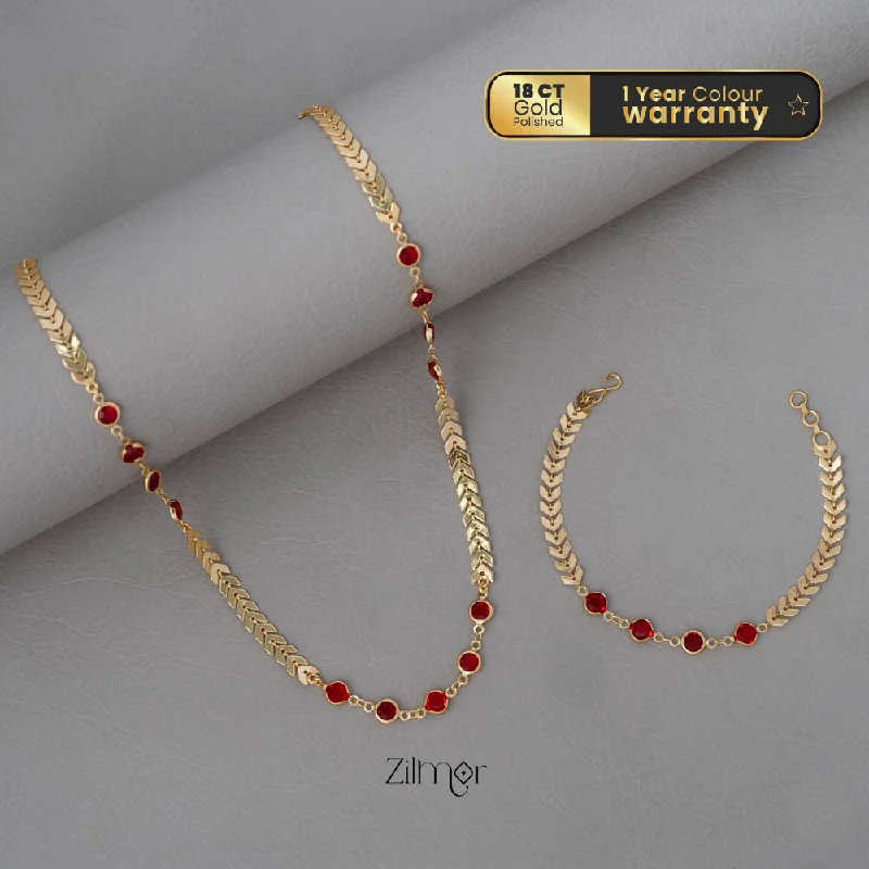 silver multi-layer ladies bracelets & bangles-KY101907 - Gold Tone Necklace Bracelet Set