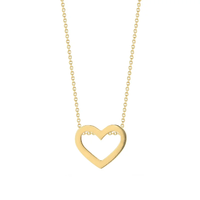 celestial-themed ladies necklace-18K Yellow Gold Tiny Treasures Heart Necklace