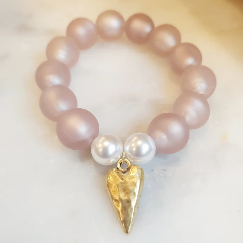 freshwater pearl ladies bracelets & bangles-First Love Heart Bracelet