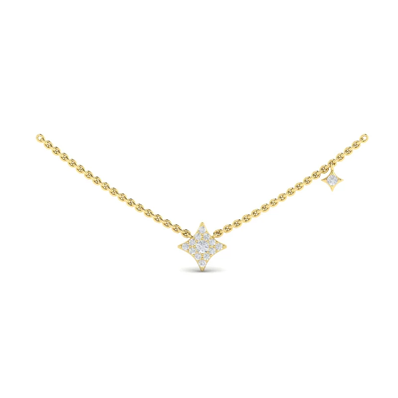 adjustable rope ladies necklace-Vlora Estrella 14k Yellow Gold and Diamond Necklace VN60215