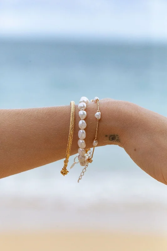 custom engraving ladies bracelets & bangles-White Pearl Bracelet - Ala