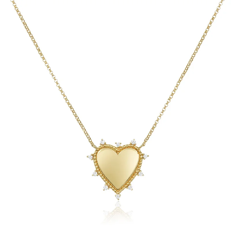 pearl ladies necklace-Gold Heart Necklace